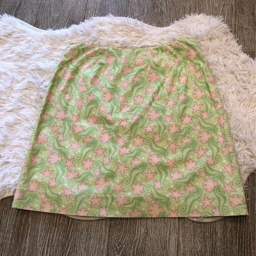 Vineyard Vines A Line Skirt Green Seahorses Size 0